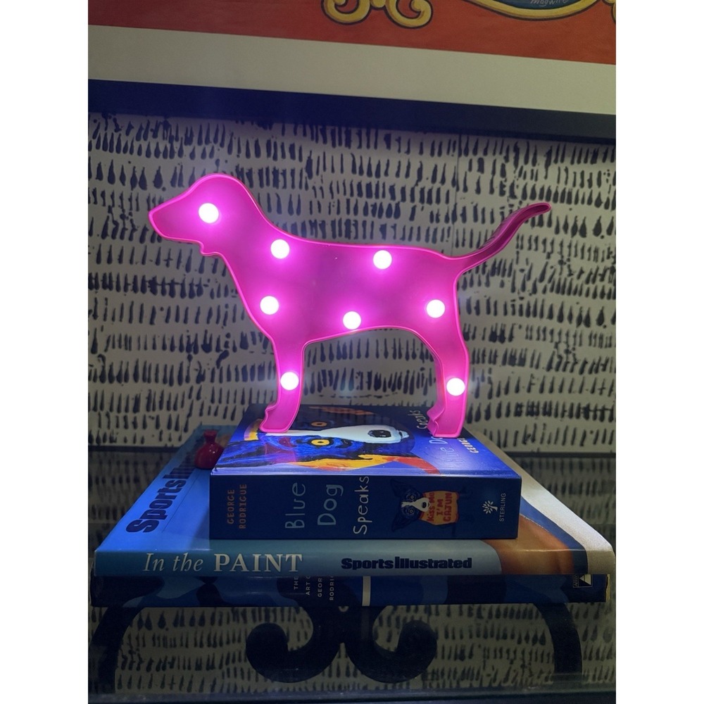 Victoria's Secret PINK Dog Light Up Display Neon Pink LED Store Sign Rare